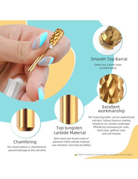 Broca de Uñas de Barril de Seguridad 5XC hytoos Titanio 2.35mm