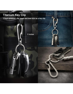 Llavero de Carabina de Titanio PJYTAC TKC02B Plata 2