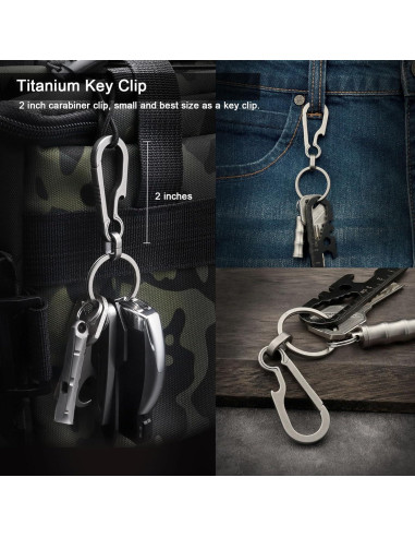 Llavero de Carabina de Titanio PJYTAC TKC02B Plata