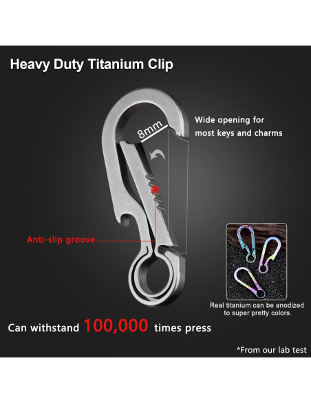 Llavero de Carabina de Titanio PJYTAC TKC02B Plata