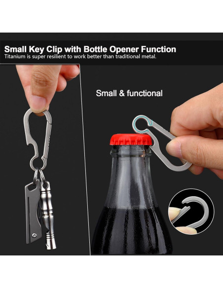 Llavero de Carabina de Titanio PJYTAC TKC02B Plata