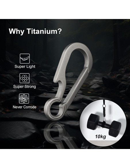 Llavero de Carabina de Titanio PJYTAC TKC02B Plata