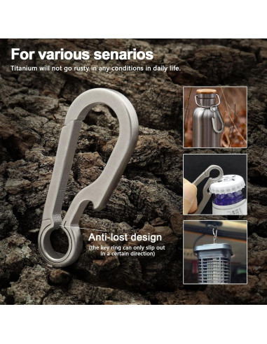 Llavero de Carabina de Titanio PJYTAC TKC02B Plata