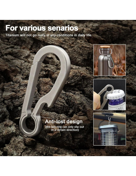 Llavero de Carabina de Titanio PJYTAC TKC02B Plata