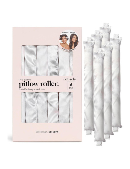 Rulos de Satén Kitsch - Rizador Sin Calor, 6 Piezas