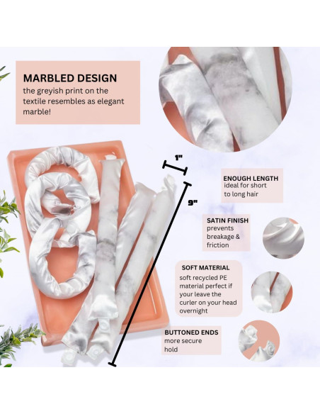 Rulos de Satén Kitsch - Rizador Sin Calor, 6 Piezas