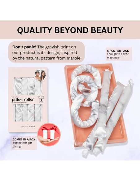 Rulos de Satén Kitsch - Rizador Sin Calor, 6 Piezas