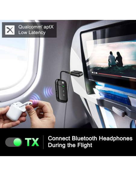 Adaptador Bluetooth 5.4 Beeitzie B103 2-en-1 para Aviones