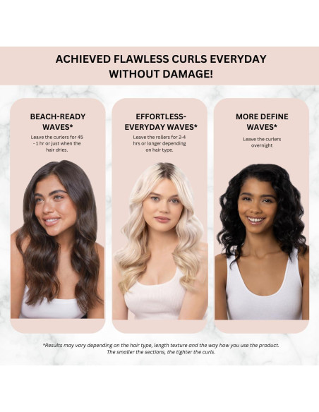 Rulos de Satén Kitsch - Rizador Sin Calor, 6 Piezas