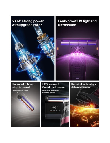 Aspiradora de Colchones Jimmy BX8, 500W, Luz UV, Filtro HEPA