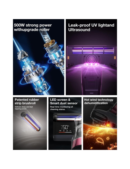 Aspiradora de Colchones Jimmy BX8, 500W, Luz UV, Filtro HEPA