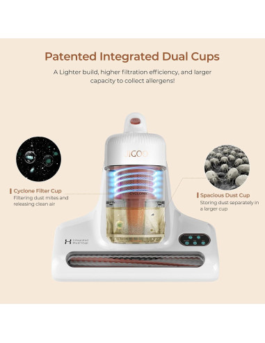 Aspiradora de Colchón JIGOO J200 500W con Filtro HEPA
