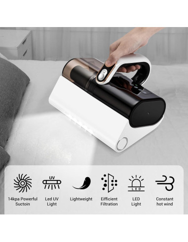 Aspiradora de Mano Dizikzo 500W con Filtro HEPA y Luz LED