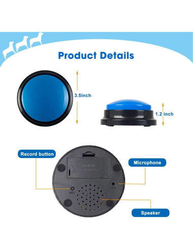 Botón de Grabación de Voz BoArt, 30 Segundos, 4 Pcs
