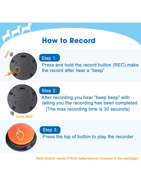 Botón de Grabación de Voz BoArt, 30 Segundos, 4 Pcs