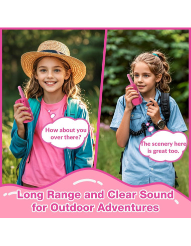 Walkie Talkies BATURU para Niñas 2-Pack Rosa 4-8 Años