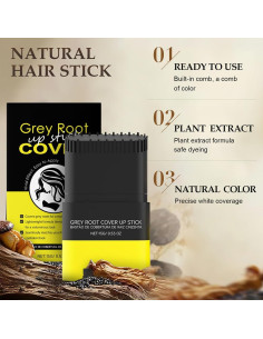 Stick de Color de Cabello 2 en 1 OZDOZD Negro - Peine Incorporado 2