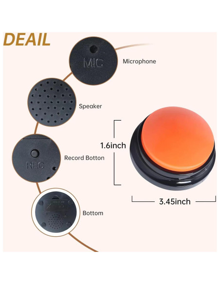 Botón de Grabación de Voz 8 Colores 30 Segundos - Juguete Interactivo