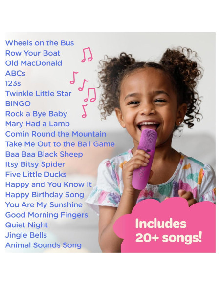 Mini Máquina de Karaoke Move2Play Rosa para Niños 20 Canciones