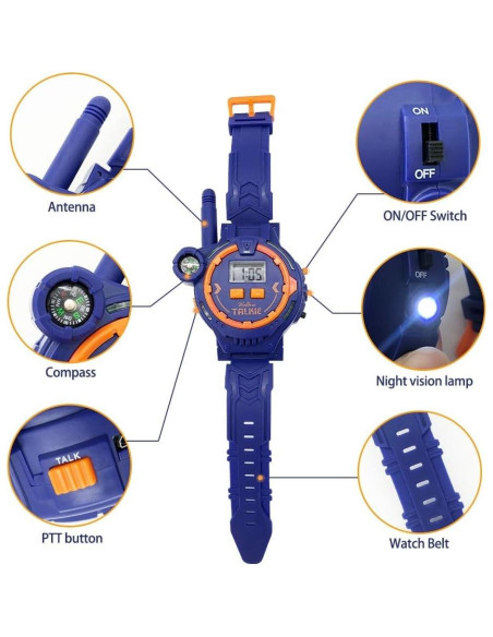 Walkie Talkie Recargable para Niños Gantan con Linterna 100m