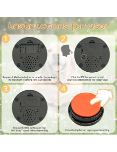 Conjunto de 6 Botones de Entrenamiento RIBOSY para Perros 2