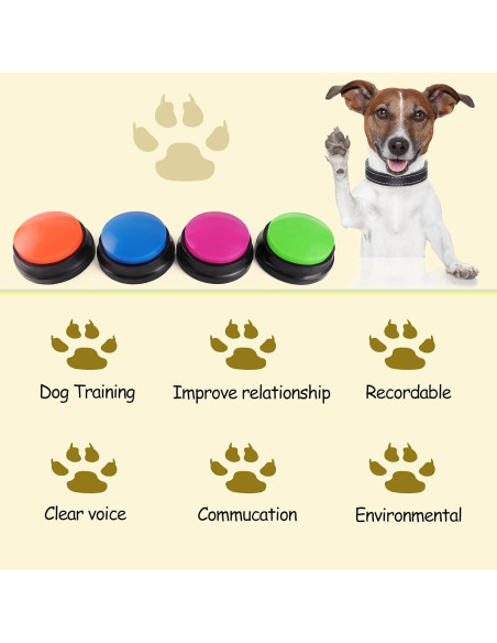 Botón de Grabación de Voz OFVENS 4 Paquetes para Mascotas