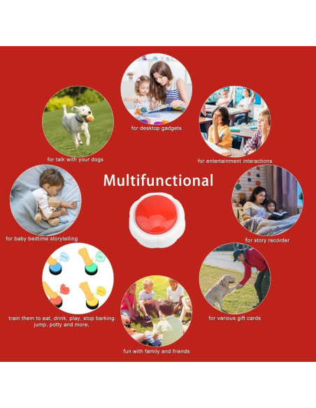 Botón de Grabación de Voz para Perros XLW 16MB Rojo