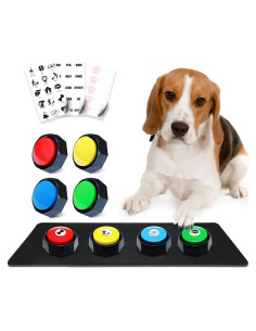 Botones Grabables para Perros JOY-U - Paquete de 4 con Stickers