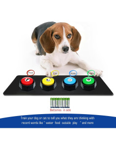 Botones Grabables para Perros JOY-U - Paquete de 4 con Stickers 2