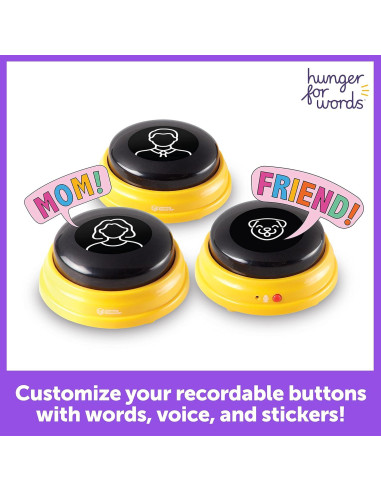 Botones de Habla para Mascotas Hambre por Palabras - Set de 3