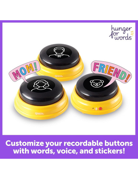 Botones de Habla para Mascotas Hambre por Palabras - Set de 3
