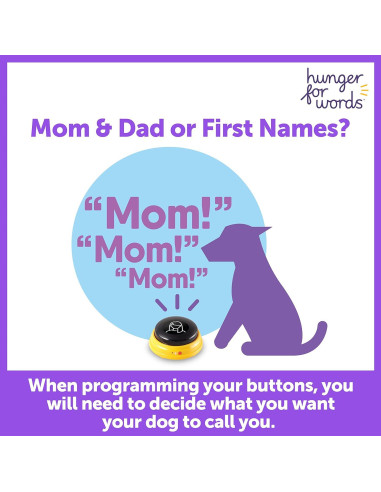 Botones de Habla para Mascotas Hambre por Palabras - Set de 3