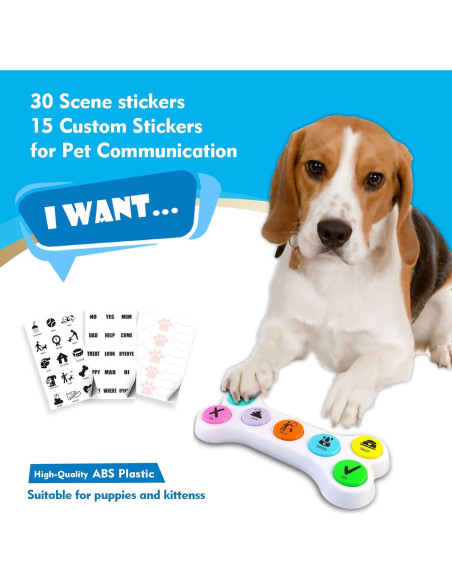 Botones de Comunicación para Mascotas JOY-U - 7 Botones Grabables
