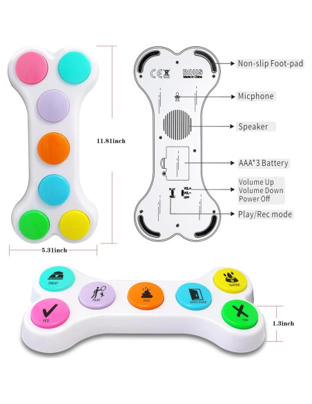 Botones de Comunicación para Mascotas JOY-U - 7 Botones Grabables