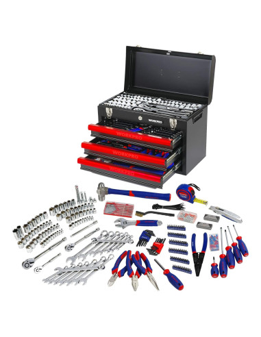 Juego de Herramientas Mecánicas WORKPRO 408 Piezas con Caja Metal