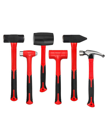 Juego de Martillos C&T 6 Piezas con Mango de Fibra de Vidrio