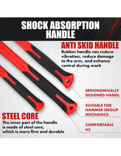 Juego de Martillos C&T 6 Piezas con Mango de Fibra de Vidrio 2