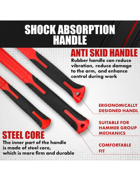 Juego de Martillos C&T 6 Piezas con Mango de Fibra de Vidrio