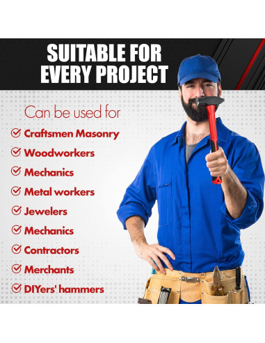 Juego de Martillos C&T 6 Piezas con Mango de Fibra de Vidrio