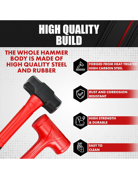 Juego de Martillos C&T 6 Piezas con Mango de Fibra de Vidrio