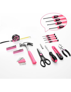 Kit de herramientas HANGYING 39 piezas rosa para el hogar 2