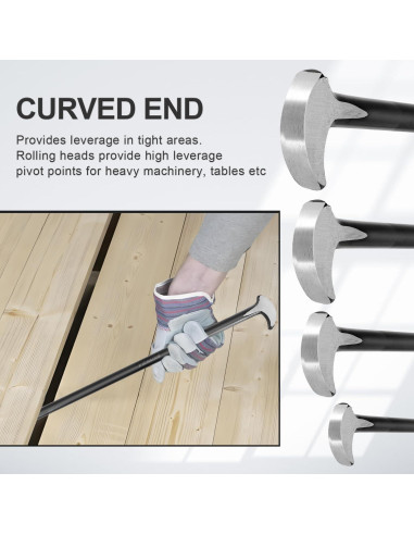 Juego de Palancas de Cabeza Rodante LOZAGU 4 Piezas 15-50 cm