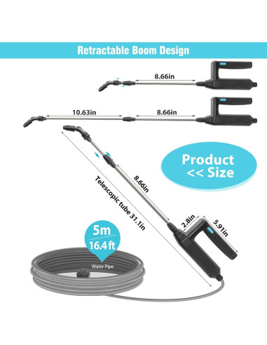 Varita Pulverizadora Eléctrica SideKing 60cm con Manguera 5m