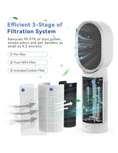 Purificador de Aire QUEENTY H13 Compacto con Ionizador 4.5W 2