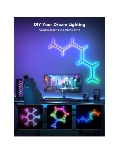 Luces LED de Pared Govee Glide Y H6065, Paquete de 7, RGBIC