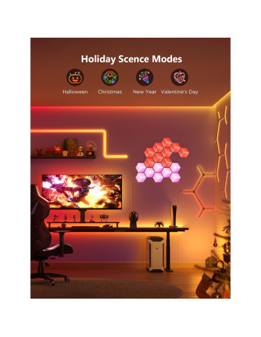 Luces LED de Pared Govee Glide Y H6065, Paquete de 7, RGBIC