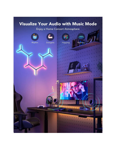 Luces LED de Pared Govee Glide Y H6065, Paquete de 7, RGBIC