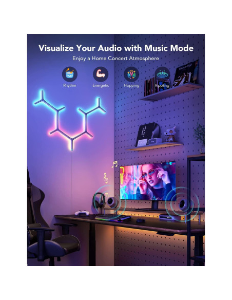 Luces LED de Pared Govee Glide Y H6065, Paquete de 7, RGBIC