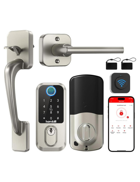 Cerradura Inteligente Hornbill Biométrica WiFi Niquel Satinado