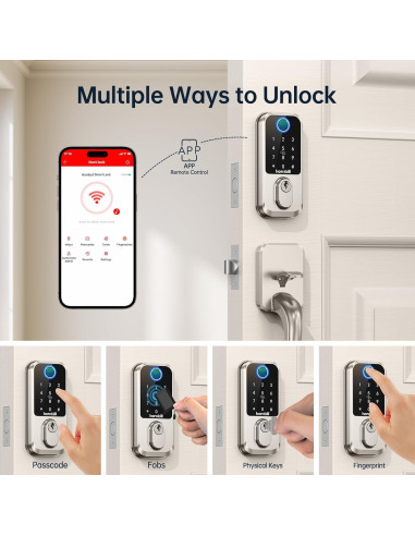 Cerradura Inteligente Hornbill Biométrica WiFi Niquel Satinado